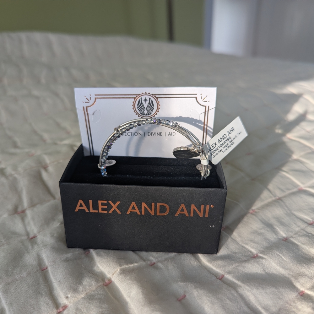 Alex and Ani Silver Charm Bracelet Set- Guardian Angel